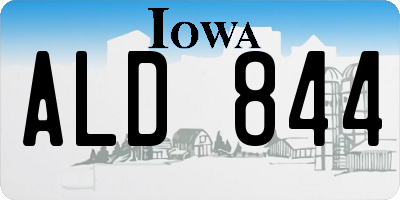 IA license plate ALD844