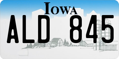 IA license plate ALD845
