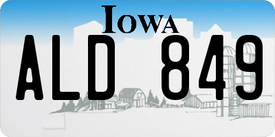 IA license plate ALD849