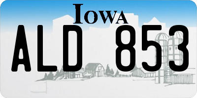 IA license plate ALD853