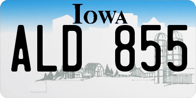 IA license plate ALD855