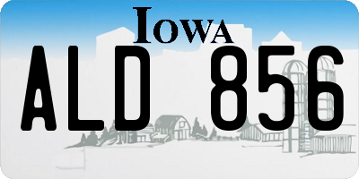 IA license plate ALD856