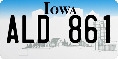 IA license plate ALD861