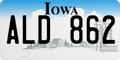 IA license plate ALD862