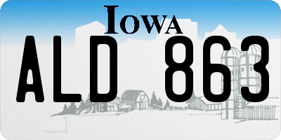 IA license plate ALD863