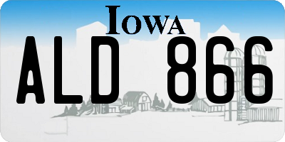 IA license plate ALD866