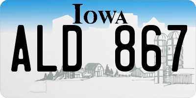 IA license plate ALD867