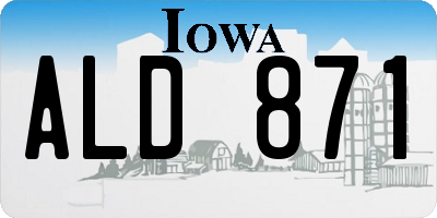 IA license plate ALD871