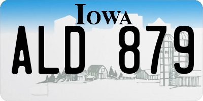 IA license plate ALD879