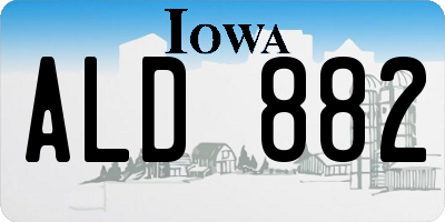IA license plate ALD882