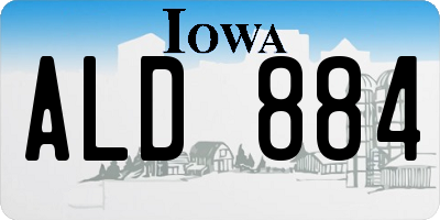 IA license plate ALD884