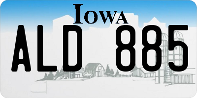 IA license plate ALD885