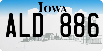 IA license plate ALD886