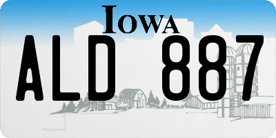 IA license plate ALD887