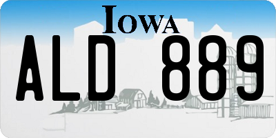 IA license plate ALD889