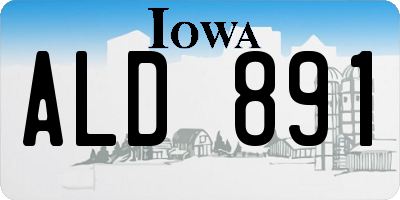 IA license plate ALD891