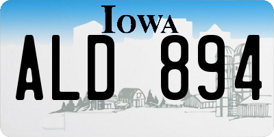 IA license plate ALD894
