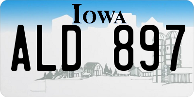 IA license plate ALD897