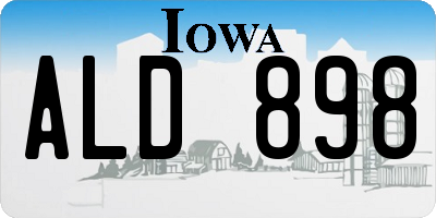 IA license plate ALD898
