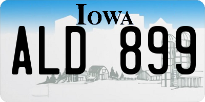 IA license plate ALD899