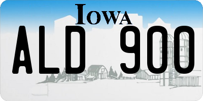 IA license plate ALD900