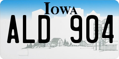 IA license plate ALD904