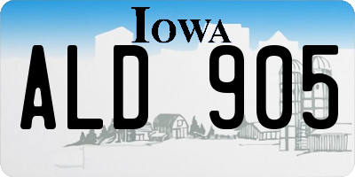 IA license plate ALD905