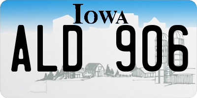 IA license plate ALD906