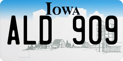 IA license plate ALD909
