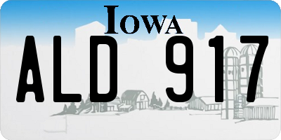 IA license plate ALD917