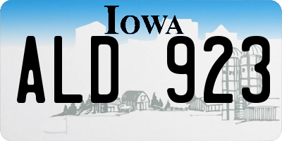 IA license plate ALD923