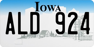 IA license plate ALD924