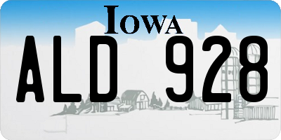 IA license plate ALD928