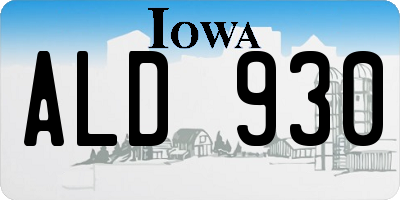 IA license plate ALD930