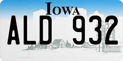 IA license plate ALD932
