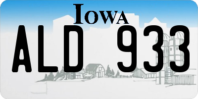 IA license plate ALD933