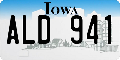 IA license plate ALD941
