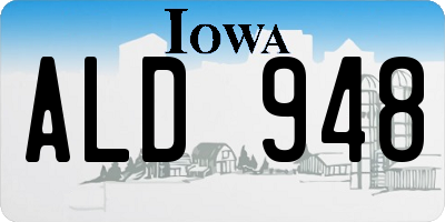 IA license plate ALD948