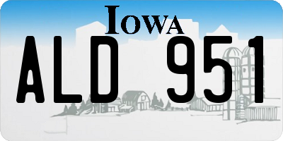 IA license plate ALD951