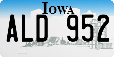 IA license plate ALD952