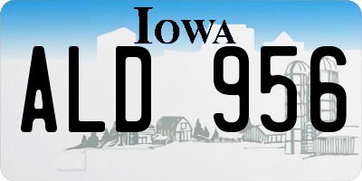 IA license plate ALD956