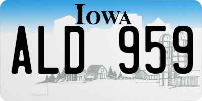 IA license plate ALD959