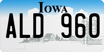 IA license plate ALD960