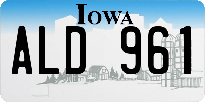 IA license plate ALD961