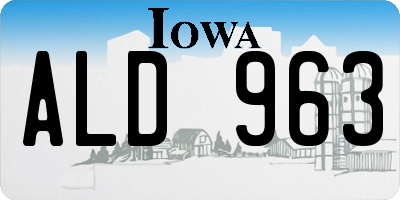 IA license plate ALD963
