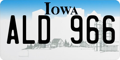 IA license plate ALD966