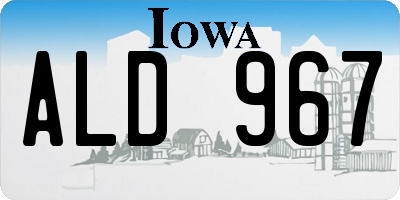 IA license plate ALD967