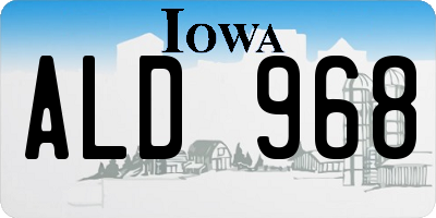 IA license plate ALD968