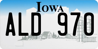 IA license plate ALD970
