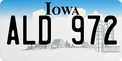 IA license plate ALD972